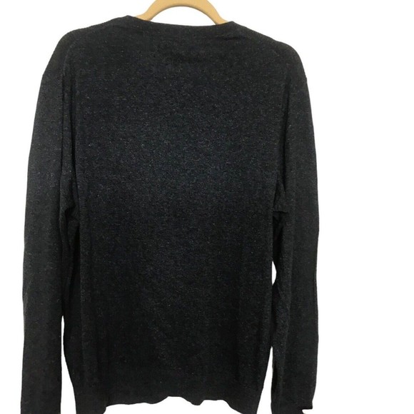 Banana Republic Men's Sweater Navy Blue Silk Linen Knit Casual Rib Crew Neck L - Picture 4 of 5